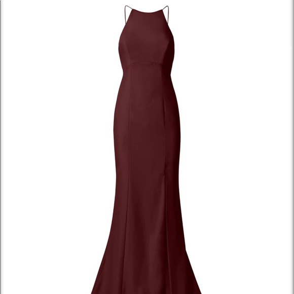 Amsale Dayton Bridesmaid Dress in Ruby - Picture 1 of 7